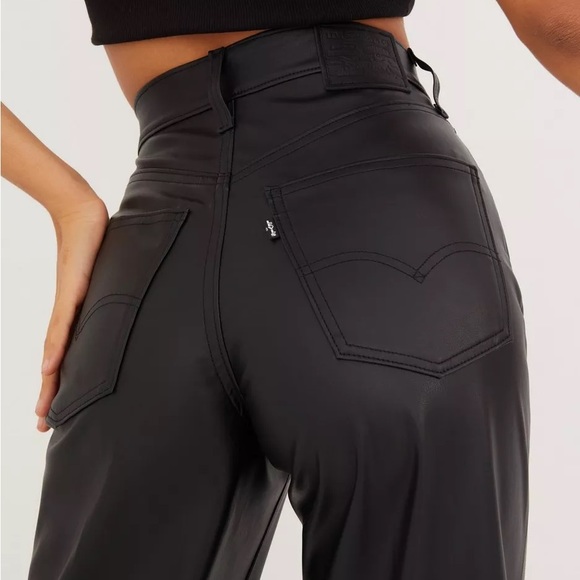 New Levi's 70's Flare Faux Leather Pant Leather Night - Picture 7 of 13